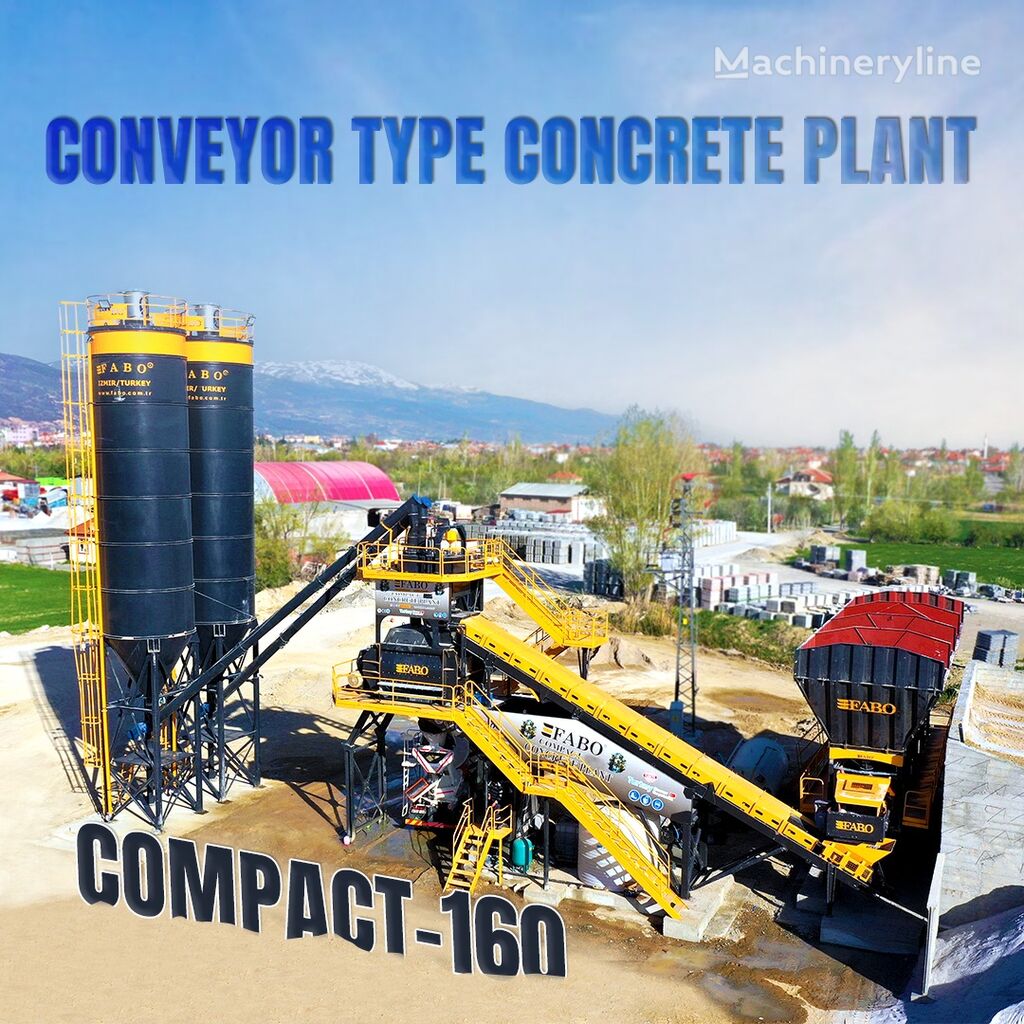 nova betonarna FABO  COMPACT-160 CONCRETE PLANT | CONVEYOR TYPE | Ready in Stock