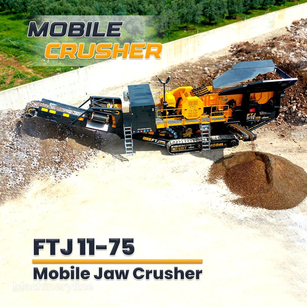 nova mobilna drobilnica FABO FTJ 11-75 MOBILE JAW CRUSHER 150-300 TPH | AVAILABLE IN STOCK